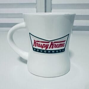 Krispy Kreme Doughnuts Logo Mug Retro Diner Style Hourglass Embossed 2010 Coffee
